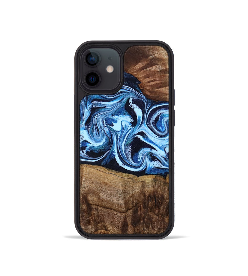 iPhone 12 mini Wood Phone Case - Saylor (Blue, 799106)