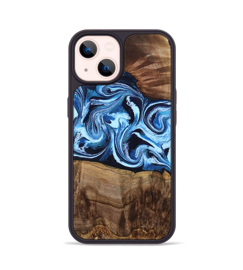 iPhone 14 Wood Phone Case - Saylor (Blue, 799106)