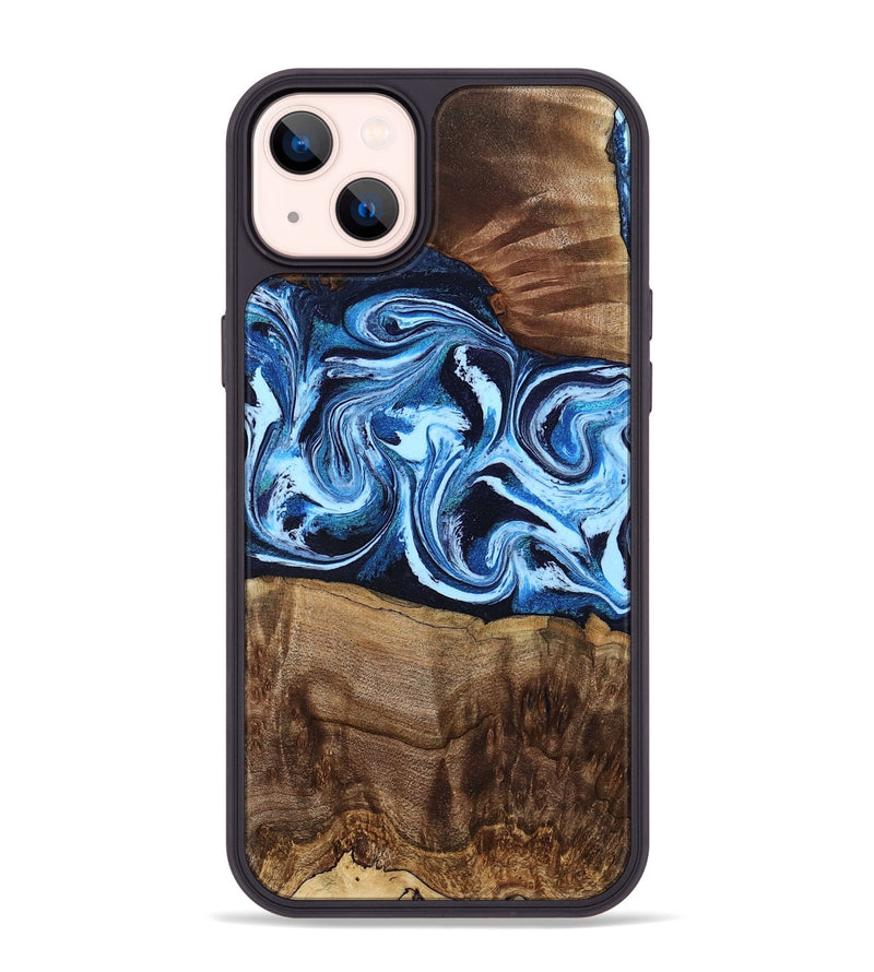 iPhone 14 Plus Wood Phone Case - Saylor (Blue, 799106)
