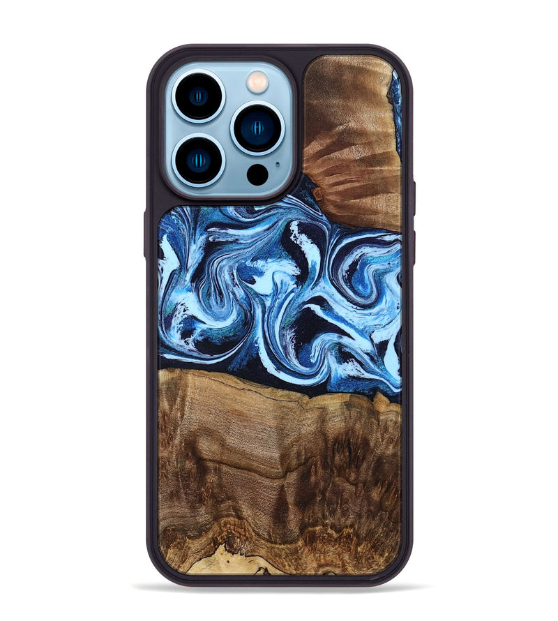 iPhone 14 Pro Max Wood Phone Case - Saylor (Blue, 799106)