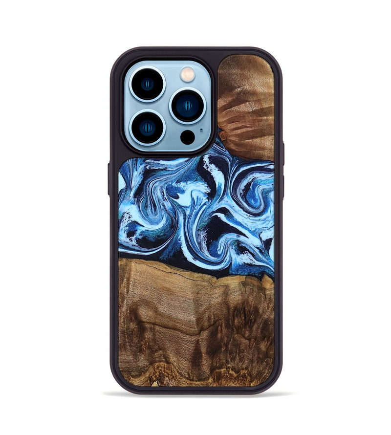 iPhone 14 Pro Wood Phone Case - Saylor (Blue, 799106)