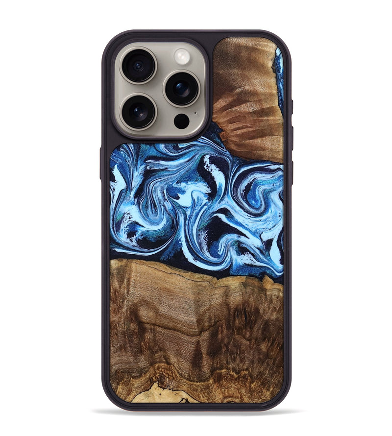 iPhone 15 Pro Max Wood Phone Case - Saylor (Blue, 799106)