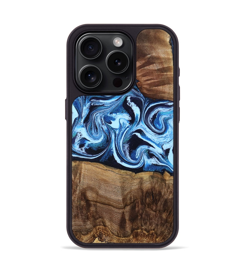 iPhone 15 Pro Wood Phone Case - Saylor (Blue, 799106)