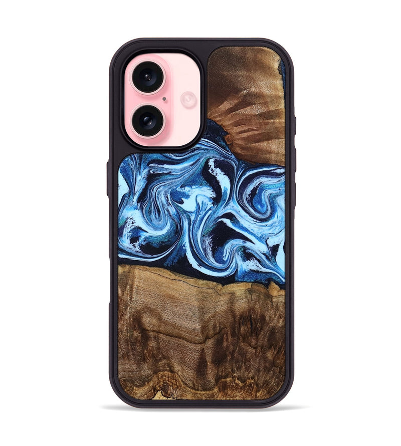 iPhone 16 Wood Phone Case - Saylor (Blue, 799106)
