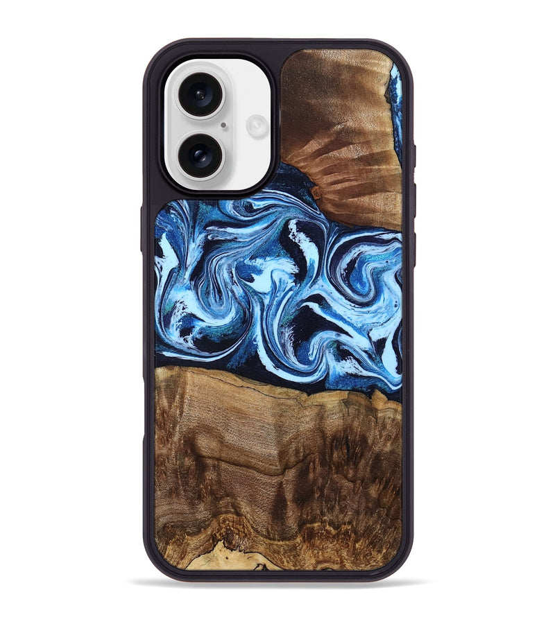 iPhone 16 Plus Wood Phone Case - Saylor (Blue, 799106)