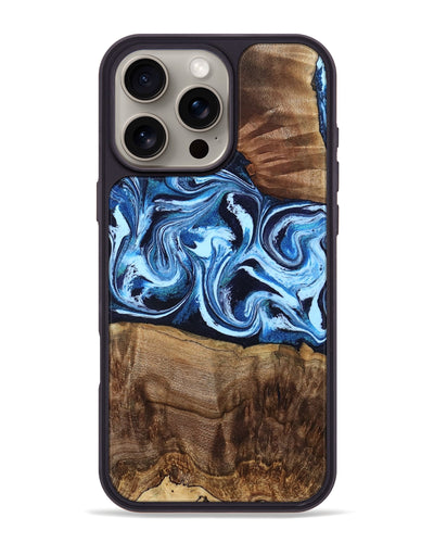 iPhone 16 Pro Max Wood Phone Case - Saylor (Blue, 799106)