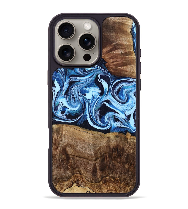 iPhone 16 Pro Max Wood Phone Case - Saylor (Blue, 799106)