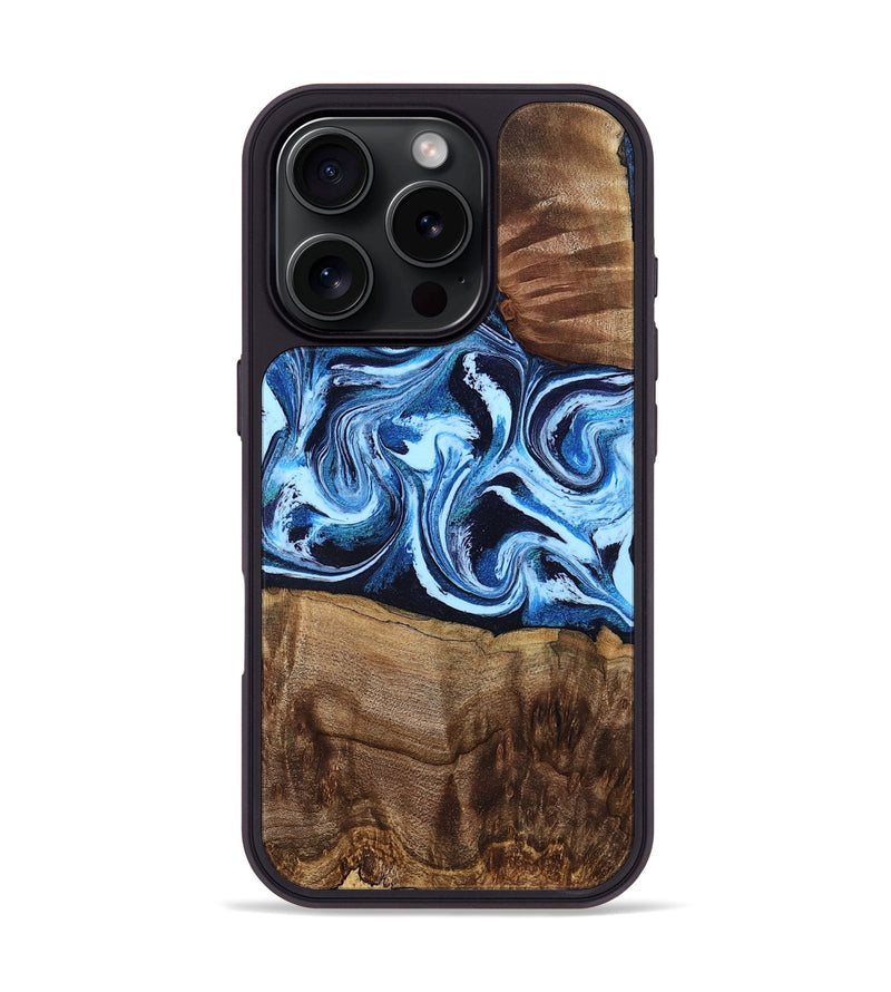 iPhone 16 Pro Wood Phone Case - Saylor (Blue, 799106)