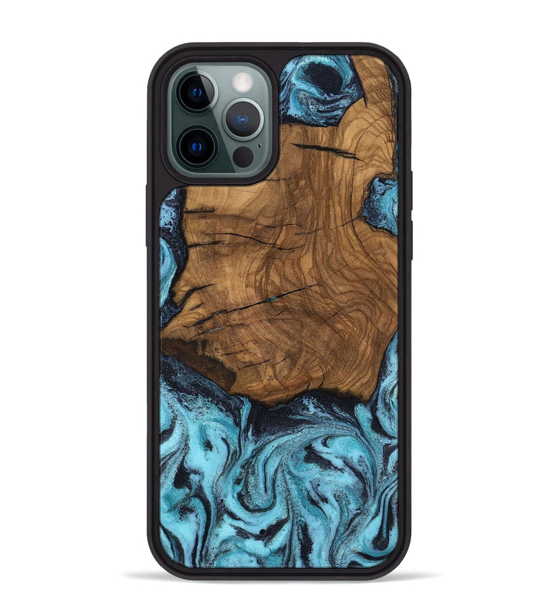 iPhone 12 Pro Max Wood Phone Case - Anais (Blue, 799107)