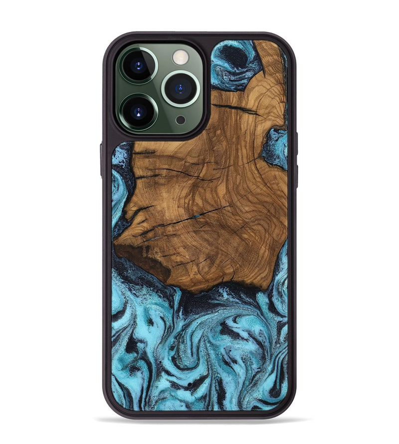 iPhone 13 Pro Max Wood Phone Case - Anais (Blue, 799107)