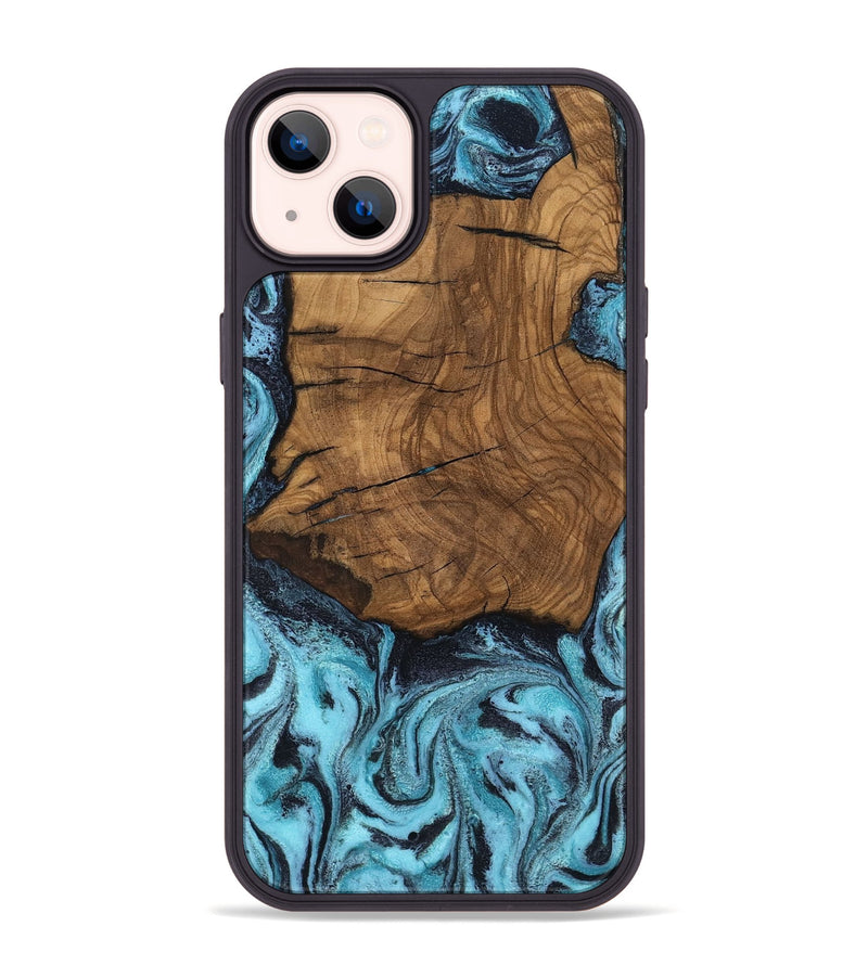 iPhone 14 Plus Wood Phone Case - Anais (Blue, 799107)