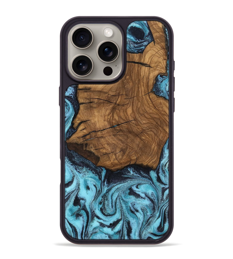 iPhone 16 Pro Max Wood Phone Case - Anais (Blue, 799107)
