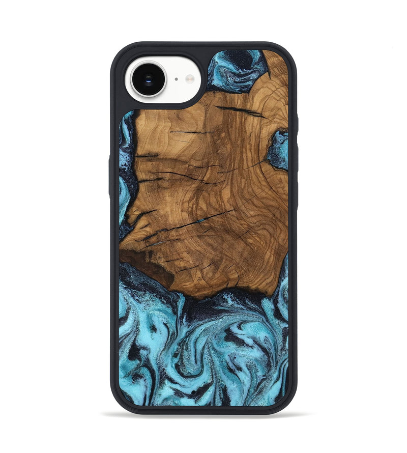 iPhone 16e Wood Phone Case - Anais (Blue, 799107)