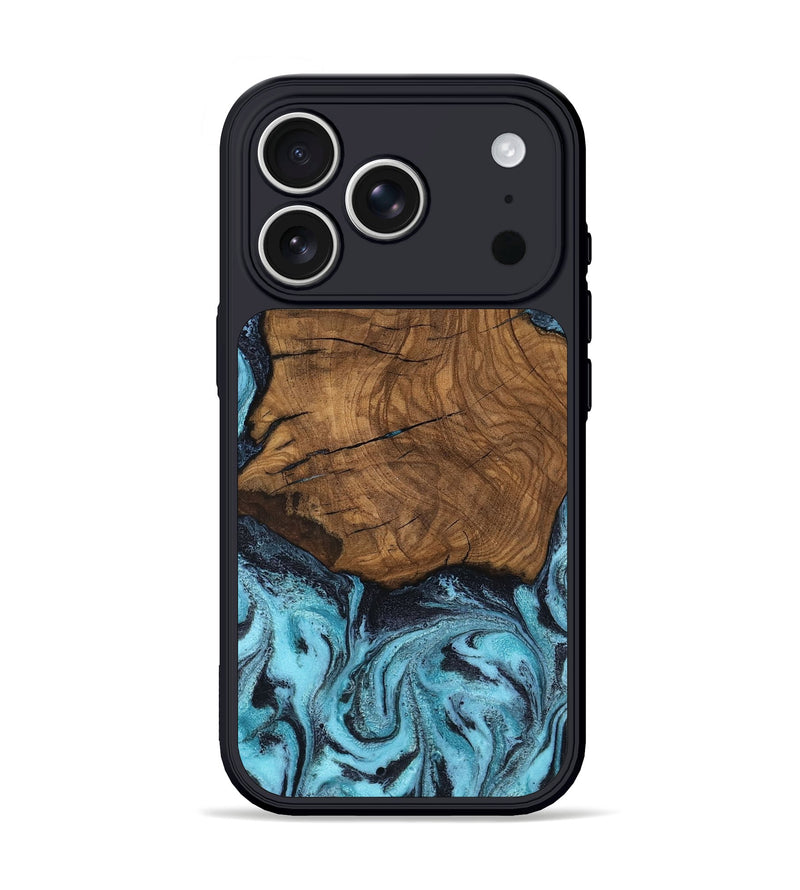 iPhone 17 Pro Wood Phone Case - Anais (Blue, 799107)