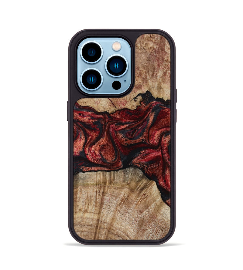 iPhone 14 Pro Wood Phone Case - Katelin (Red, 799129)