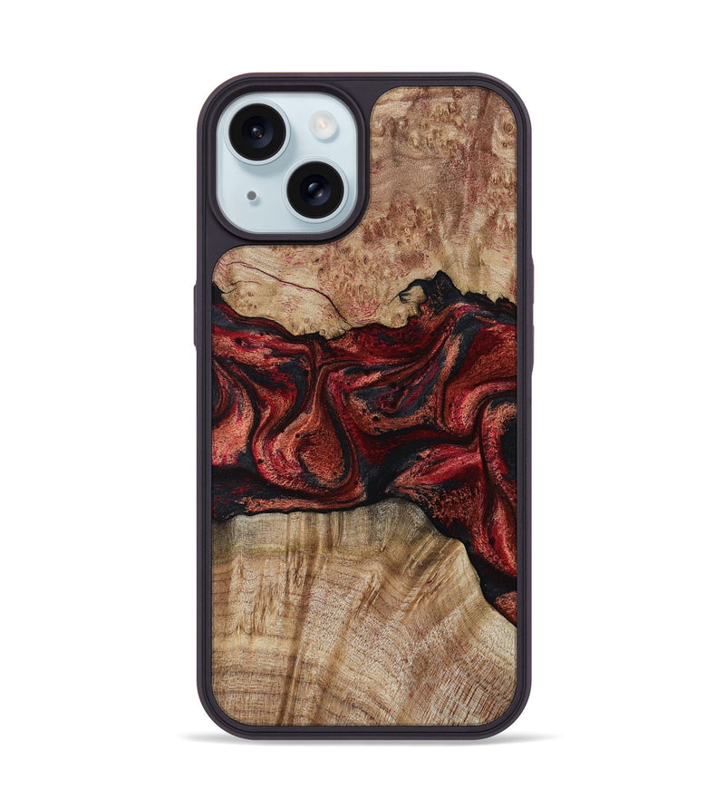 iPhone 15 Wood Phone Case - Katelin (Red, 799129)