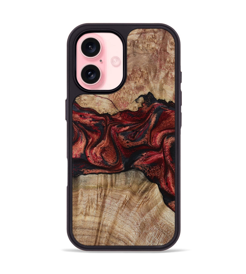 iPhone 16 Wood Phone Case - Katelin (Red, 799129)
