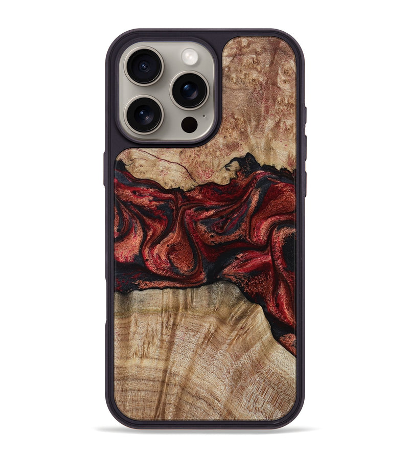 iPhone 16 Pro Max Wood Phone Case - Katelin (Red, 799129)