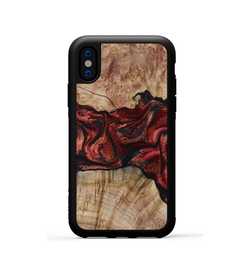 iPhone Xs Wood Phone Case - Katelin (Red, 799129)