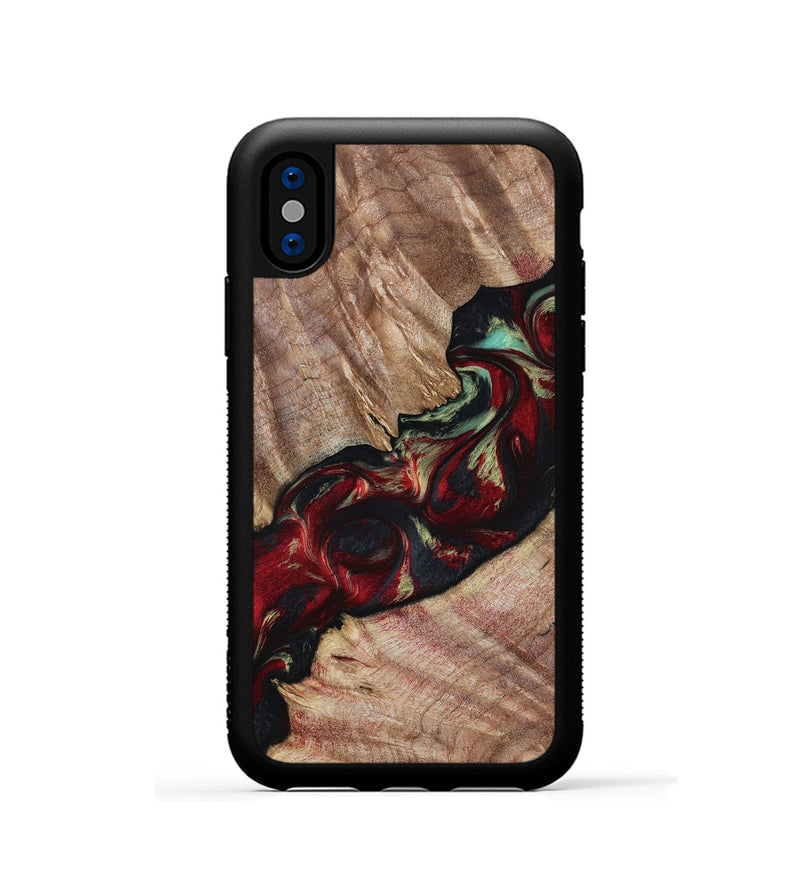 iPhone Xs Wood Phone Case - Judson (Red, 799130)
