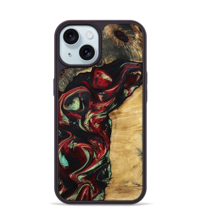iPhone 15 Wood Phone Case - Atticus (Red, 799134)