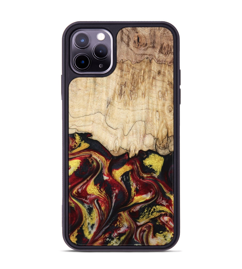 iPhone 11 Pro Max Wood Phone Case - Mael (Red, 799135)