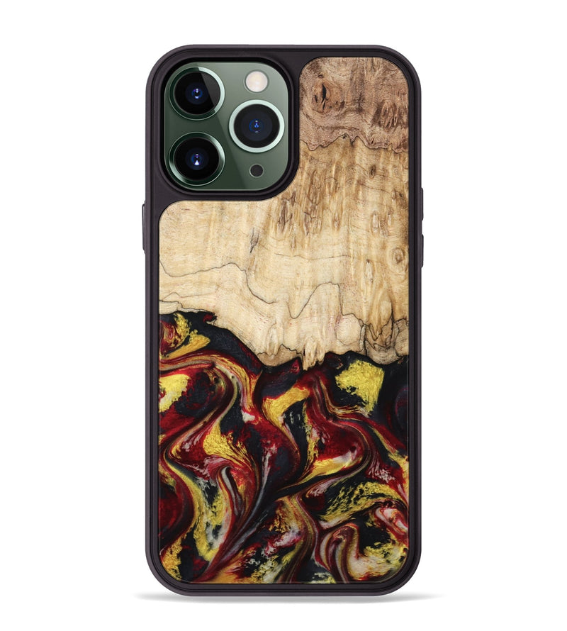 iPhone 13 Pro Max Wood Phone Case - Mael (Red, 799135)