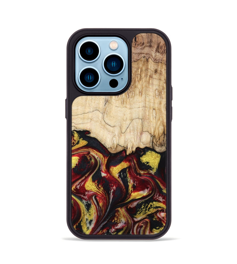 iPhone 14 Pro Wood Phone Case - Mael (Red, 799135)