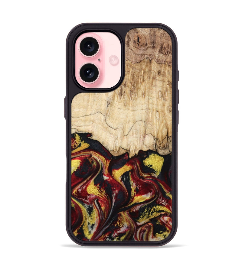 iPhone 16 Wood Phone Case - Mael (Red, 799135)