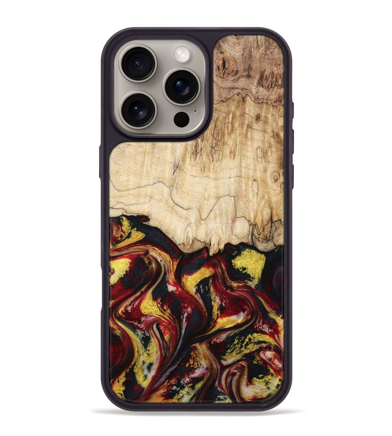 iPhone 16 Pro Max Wood Phone Case - Mael (Red, 799135)