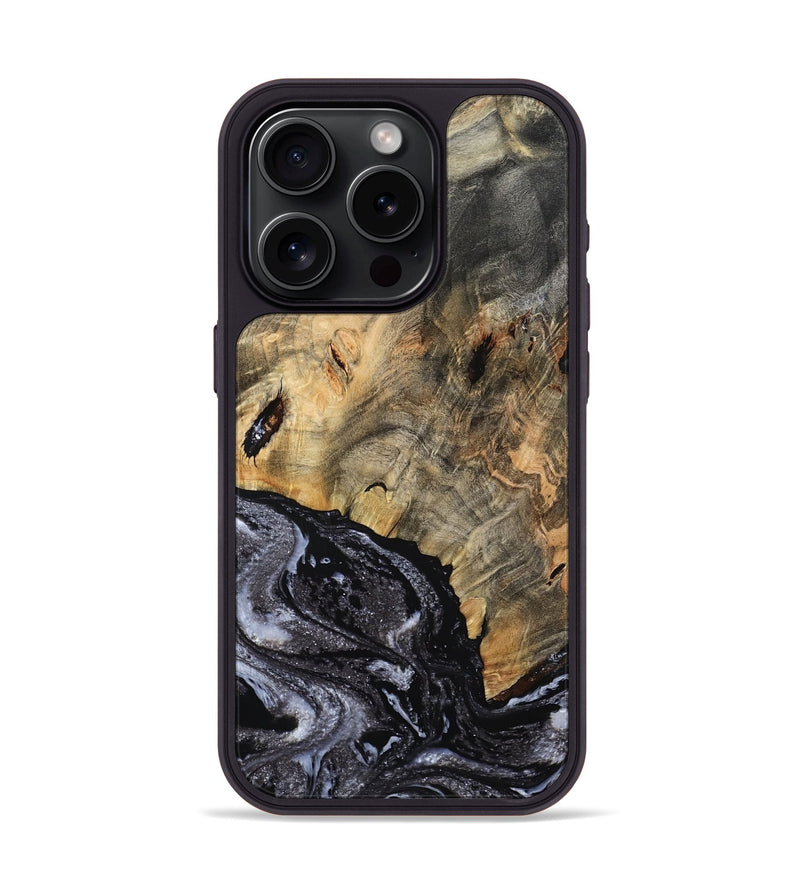 iPhone 15 Pro Wood Phone Case - Claud (Black & White, 799136)