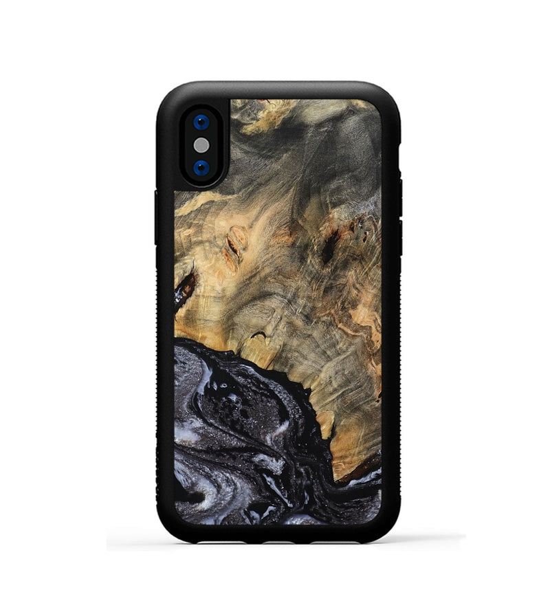 iPhone Xs Wood Phone Case - Claud (Black & White, 799136)