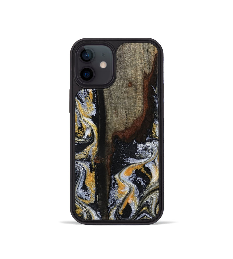 iPhone 12 mini Wood Phone Case - Marlee (Black & White, 799137)