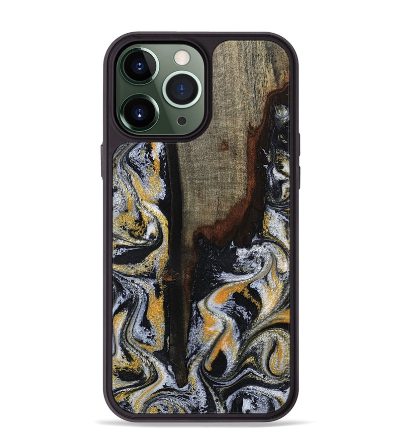 iPhone 13 Pro Max Wood Phone Case - Marlee (Black & White, 799137)