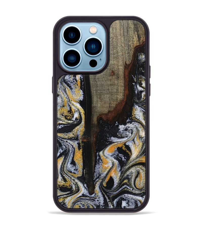 iPhone 14 Pro Max Wood Phone Case - Marlee (Black & White, 799137)