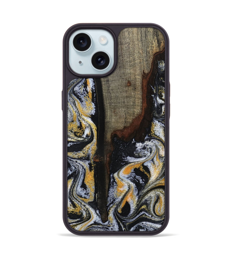 iPhone 15 Wood Phone Case - Marlee (Black & White, 799137)