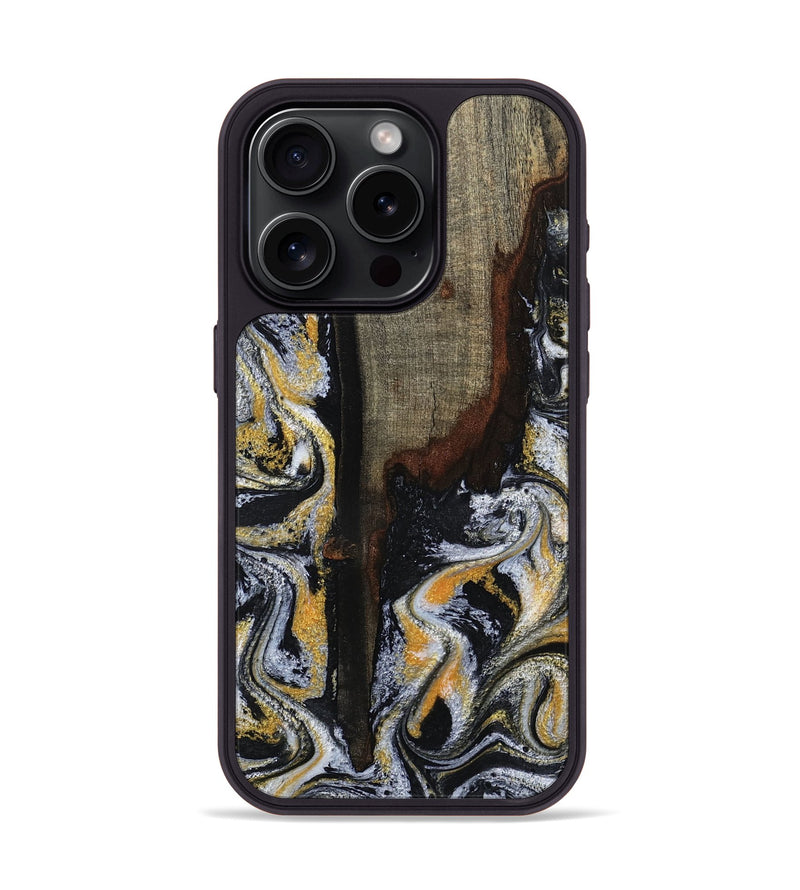 iPhone 15 Pro Wood Phone Case - Marlee (Black & White, 799137)