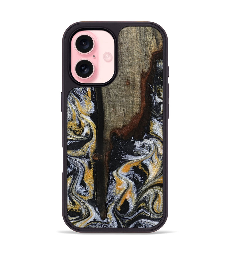 iPhone 16 Wood Phone Case - Marlee (Black & White, 799137)