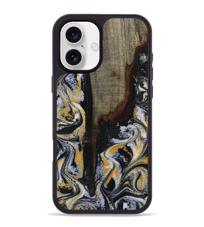 iPhone 16 Plus Wood Phone Case - Marlee (Black & White, 799137)