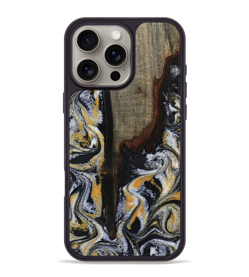 iPhone 16 Pro Max Wood Phone Case - Marlee (Black & White, 799137)