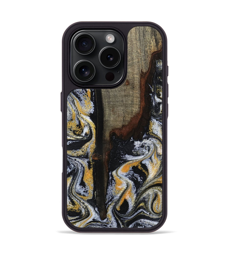 iPhone 16 Pro Wood Phone Case - Marlee (Black & White, 799137)