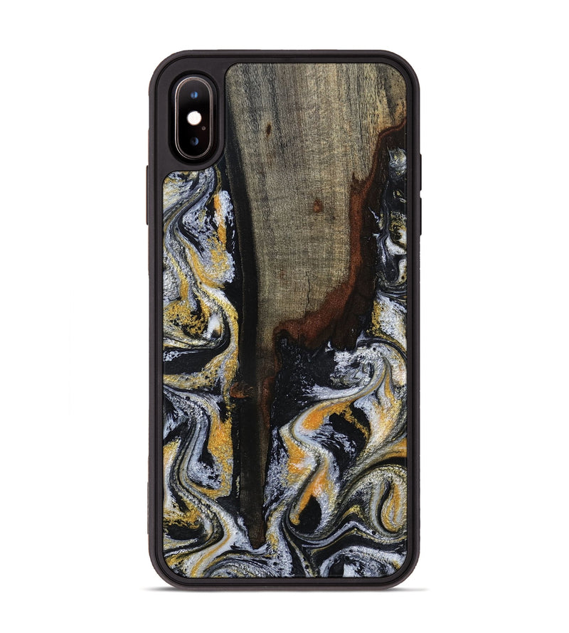 iPhone Xs Max Wood Phone Case - Marlee (Black & White, 799137)