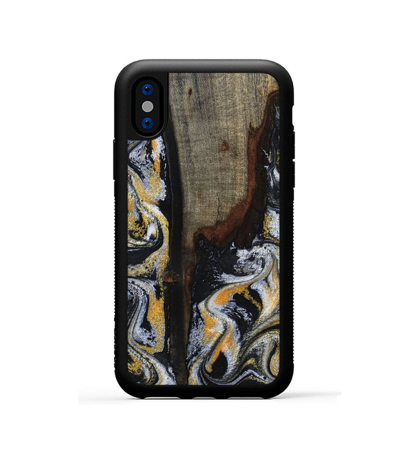 iPhone Xs Wood Phone Case - Marlee (Black & White, 799137)
