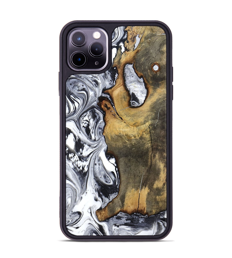 iPhone 11 Pro Max Wood Phone Case - Krish (Black & White, 799138)