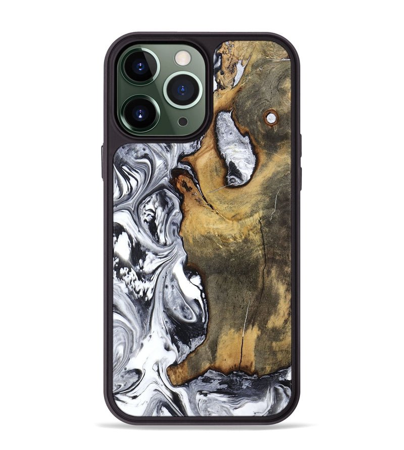 iPhone 13 Pro Max Wood Phone Case - Krish (Black & White, 799138)