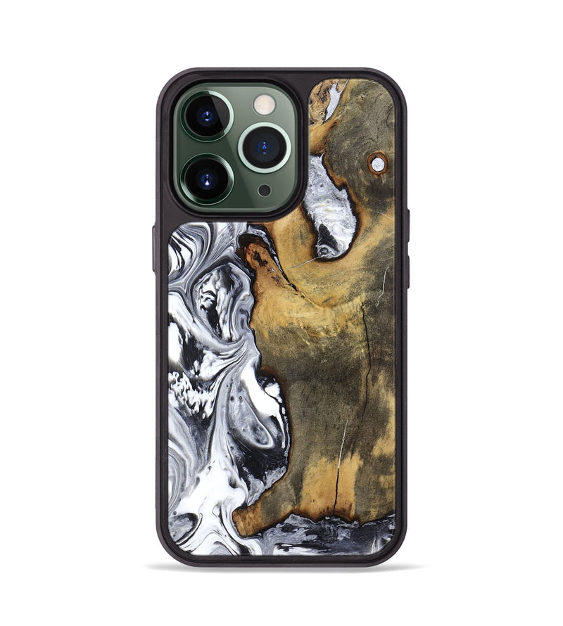 iPhone 13 Pro Wood Phone Case - Krish (Black & White, 799138)