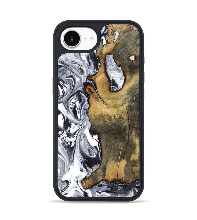 iPhone 16e Wood Phone Case - Krish (Black & White, 799138)