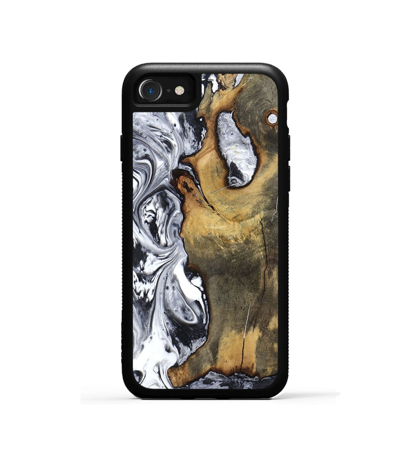 iPhone SE Wood Phone Case - Krish (Black & White, 799138)