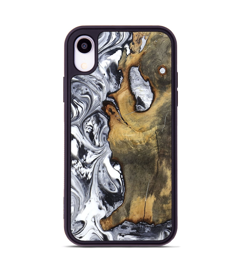 iPhone Xr Wood Phone Case - Krish (Black & White, 799138)