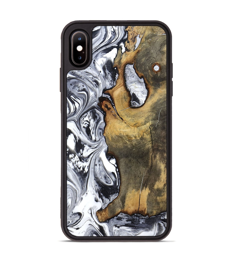 iPhone Xs Max Wood Phone Case - Krish (Black & White, 799138)